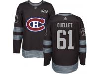#61 Adidas Authentic Xavier Ouellet Men's Black NHL Jersey - Montreal Canadiens 1917-2017 100th Anniversary