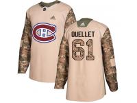 #61 Adidas Authentic Xavier Ouellet Men's Camo NHL Jersey - Montreal Canadiens Veterans Day Practice