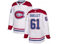 #61 Adidas Authentic Xavier Ouellet Men's White NHL Jersey - Away Montreal Canadiens