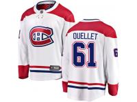 #61 Breakaway Xavier Ouellet Men's White NHL Jersey - Away Montreal Canadiens