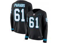 #61 Limited Matt Paradis Black Football Women's Jersey Carolina Panthers Therma Long Sleeve