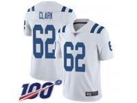 #62 Limited Le'Raven Clark White Football Road Men's Jersey Indianapolis Colts Vapor Untouchable 100th Season
