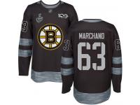 #63 Brad Marchand Black Hockey Men's Jersey Boston Bruins 2019 Stanley Cup Final Bound 1917-2017 100th Anniversary