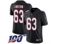 #63 Limited Chris Lindstrom Black Football Alternate Men's Jersey Atlanta Falcons Vapor Untouchable 100th Season