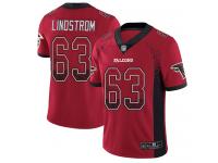 #63 Limited Chris Lindstrom Red Football Men's Jersey Atlanta Falcons Rush Drift Fashion