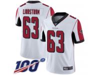 #63 Limited Chris Lindstrom White Football Road Men's Jersey Atlanta Falcons Vapor Untouchable 100th Season