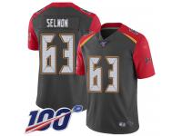 #63 Limited Lee Roy Selmon Gray Football Men's Jersey Tampa Bay Buccaneers Inverted Legend 100th Season