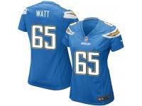 #65 Chris Watt San Diego Chargers Alternate Jersey _ Nike Women's Electric Blue NFL Game