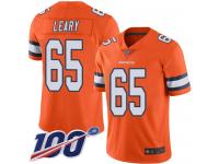 #65 Limited Ronald Leary Orange Football Men's Jersey Denver Broncos Rush Vapor Untouchable 100th Season