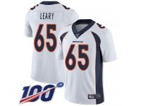 #65 Limited Ronald Leary White Football Road Men's Jersey Denver Broncos Vapor Untouchable 100th Season
