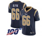 #66 Limited Austin Blythe Navy Blue Football Home Men's Jersey Los Angeles Rams Vapor Untouchable 100th Season