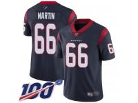 #66 Limited Nick Martin Navy Blue Football Home Men's Jersey Houston Texans Vapor Untouchable 100th Season