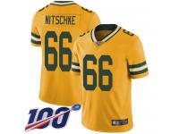 #66 Limited Ray Nitschke Gold Football Men's Jersey Green Bay Packers Rush Vapor Untouchable 100th Season