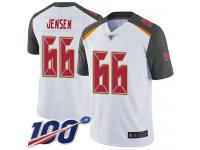 #66 Limited Ryan Jensen White Football Road Men's Jersey Tampa Bay Buccaneers Vapor Untouchable 100th Season