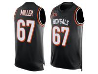 #67 John Miller Black Football Men's Jersey Cincinnati Bengals Player Name & Number Tank Top