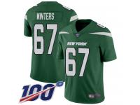 #67 Limited Brian Winters Green Football Home Men's Jersey New York Jets Vapor Untouchable 100th Season