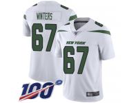 #67 Limited Brian Winters White Football Road Men's Jersey New York Jets Vapor Untouchable 100th Season