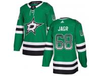#68 Authentic Jaromir Jagr Green Adidas NHL Men's Jersey Dallas Stars Drift Fashion