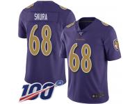 #68 Limited Matt Skura Purple Football Men's Jersey Baltimore Ravens Rush Vapor Untouchable 100th Season