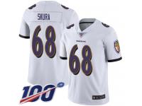 #68 Limited Matt Skura White Football Road Men's Jersey Baltimore Ravens Vapor Untouchable 100th Season