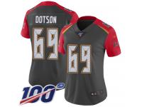 #69 Limited Demar Dotson Gray Football Women's Jersey Tampa Bay Buccaneers Inverted Legend 100th Season