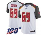 #69 Limited Demar Dotson White Football Road Men's Jersey Tampa Bay Buccaneers Vapor Untouchable 100th Season