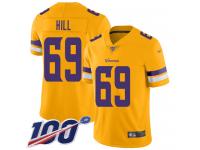 #69 Limited Rashod Hill Gold Football Men's Jersey Minnesota Vikings Inverted Legend 100th Season