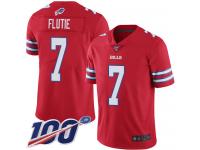 #7 Limited Doug Flutie Red Football Men's Jersey Buffalo Bills Rush Vapor Untouchable 100th Season