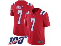 #7 Limited Jake Bailey Red Football Alternate Men's Jersey New England Patriots Vapor Untouchable 100th Season