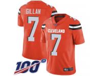 #7 Limited Jamie Gillan Orange Football Alternate Men's Jersey Cleveland Browns Vapor Untouchable 100th Season