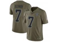 #7 Limited Mike Glennon Olive Football Men's Jersey Oakland Raiders 2017 Salute to Service