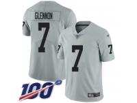 #7 Limited Mike Glennon Silver Football Men's Jersey Oakland Raiders Inverted Legend 100th Season
