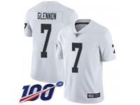 #7 Limited Mike Glennon White Football Road Men's Jersey Oakland Raiders Vapor Untouchable 100th Season