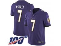 #7 Limited Trace McSorley Purple Football Home Youth Jersey Baltimore Ravens Vapor Untouchable 100th Season
