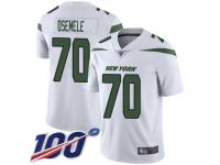 #70 Limited Kelechi Osemele White Football Road Men's Jersey New York Jets Vapor Untouchable 100th Season