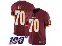 #70 Limited Sam Huff Burgundy Red Football Home Men's Jersey Washington Redskins Vapor Untouchable 100th Season