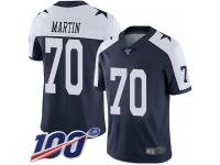 #70 Limited Zack Martin Navy Blue Football Alternate Men's Jersey Throwback Dallas Cowboys Vapor Untouchable 100th Season