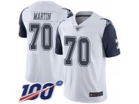 #70 Limited Zack Martin White Football Men's Jersey Dallas Cowboys Rush Vapor Untouchable 100th Season