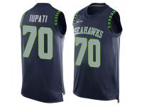 #70 Mike Iupati Navy Blue Football Men's Jersey Seattle Seahawks Player Name & Number Tank Top