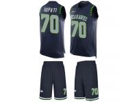 #70 Mike Iupati Navy Blue Football Men's Jersey Seattle Seahawks Tank Top Suit