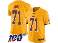 #71 Limited Charles Mann Gold Football Men's Jersey Washington Redskins Rush Vapor Untouchable 100th Season