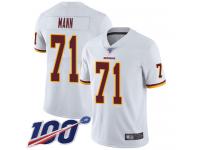 #71 Limited Charles Mann White Football Road Men's Jersey Washington Redskins Vapor Untouchable 100th Season