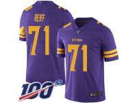 #71 Limited Riley Reiff Purple Football Youth Jersey Minnesota Vikings Rush Vapor Untouchable 100th Season