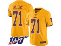 #71 Limited Trent Williams Gold Football Men's Jersey Washington Redskins Rush Vapor Untouchable 100th Season