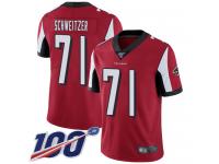 #71 Limited Wes Schweitzer Red Football Home Men's Jersey Atlanta Falcons Vapor Untouchable 100th Season