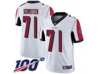 #71 Limited Wes Schweitzer White Football Road Men's Jersey Atlanta Falcons Vapor Untouchable 100th Season