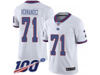 #71 Limited Will Hernandez White Football Men's Jersey New York Giants Rush Vapor Untouchable 100th Season