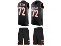 #72 Kerry Wynn Black Football Men's Jersey Cincinnati Bengals Tank Top Suit