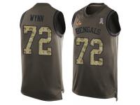 #72 Kerry Wynn Green Football Men's Jersey Cincinnati Bengals Salute to Service Tank Top