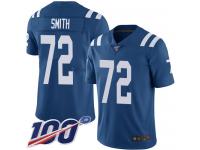 #72 Limited Braden Smith Royal Blue Football Home Men's Jersey Indianapolis Colts Vapor Untouchable 100th Season